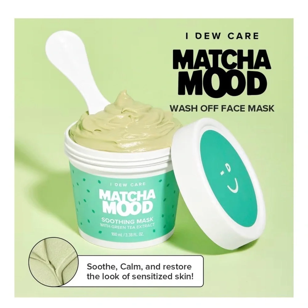 I Dew Care Matcha Mood Face Mask Green Tea Soothing Hydrating Korean KBeauty